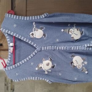 Blue Snowman Sweater Vest